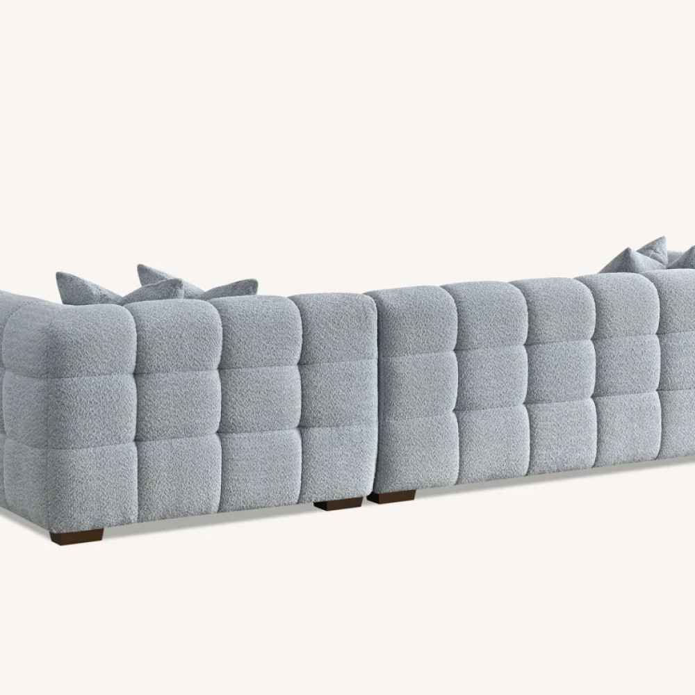 Luna Pearl Corner Group in Pearl Boucle Fabric